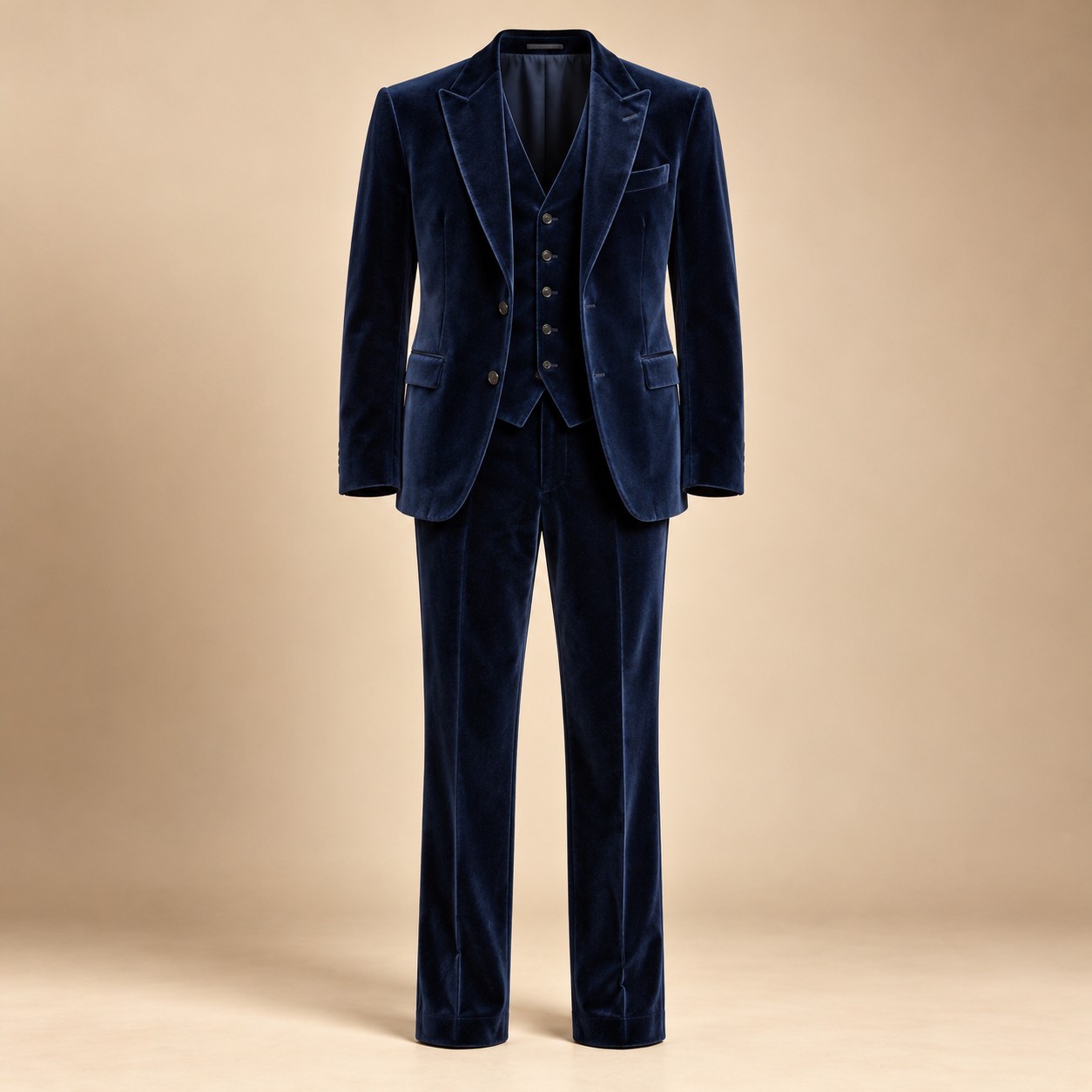 Ink Blue Ink Blue Three-Piece Suit, full front view