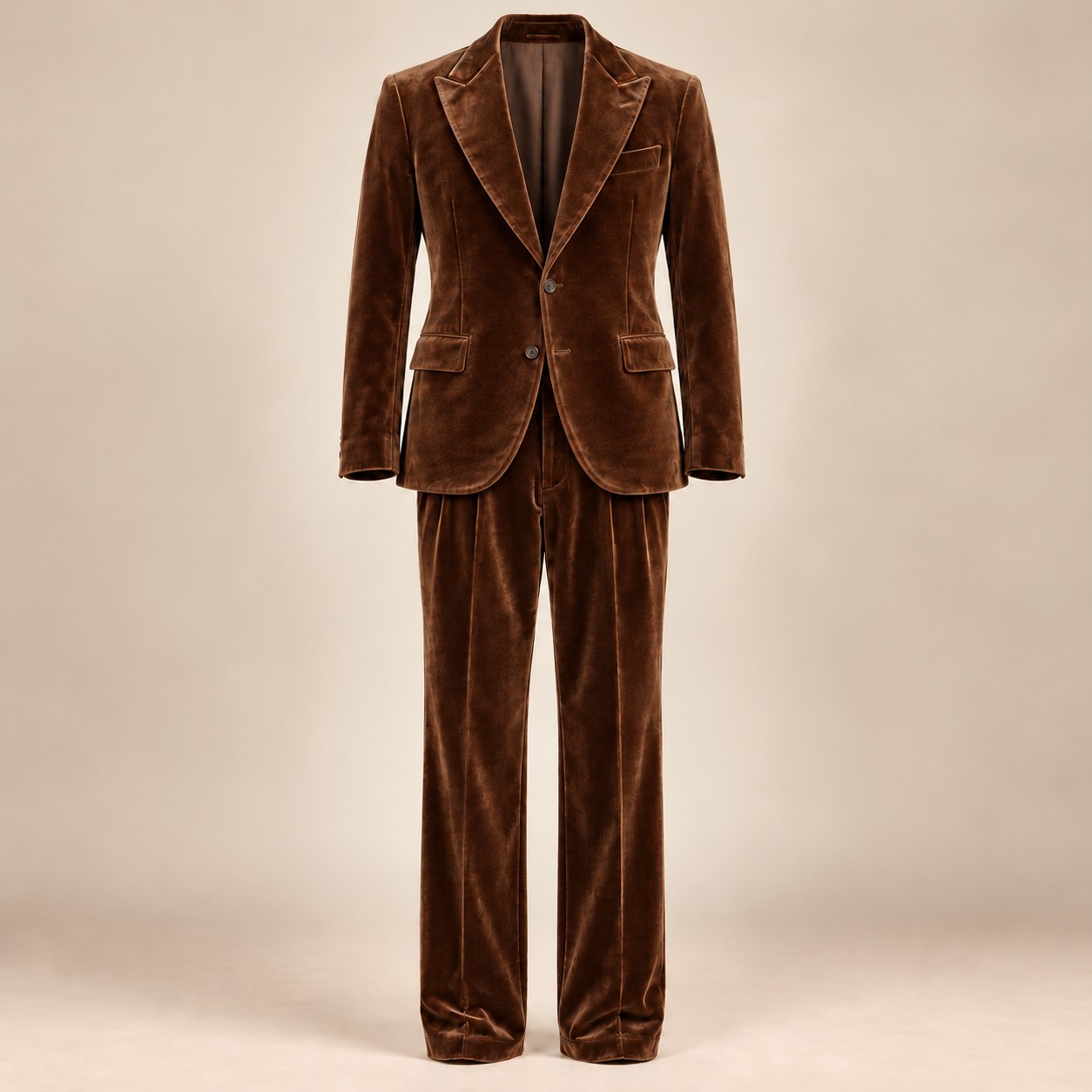 Tobacco Brown Tobacco Classic Suit, full front view